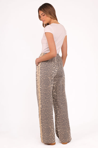 Fletcher Denim Racer Pants - Leopard
