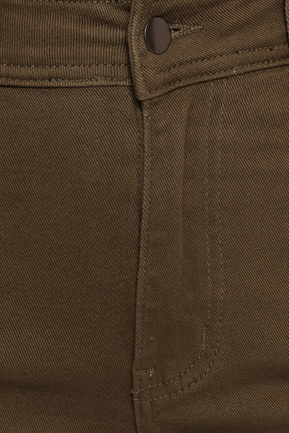 Georgette High Waisted Straight Leg Pants - Olive