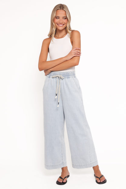Jenni Wide Leg Pant - Light Wash