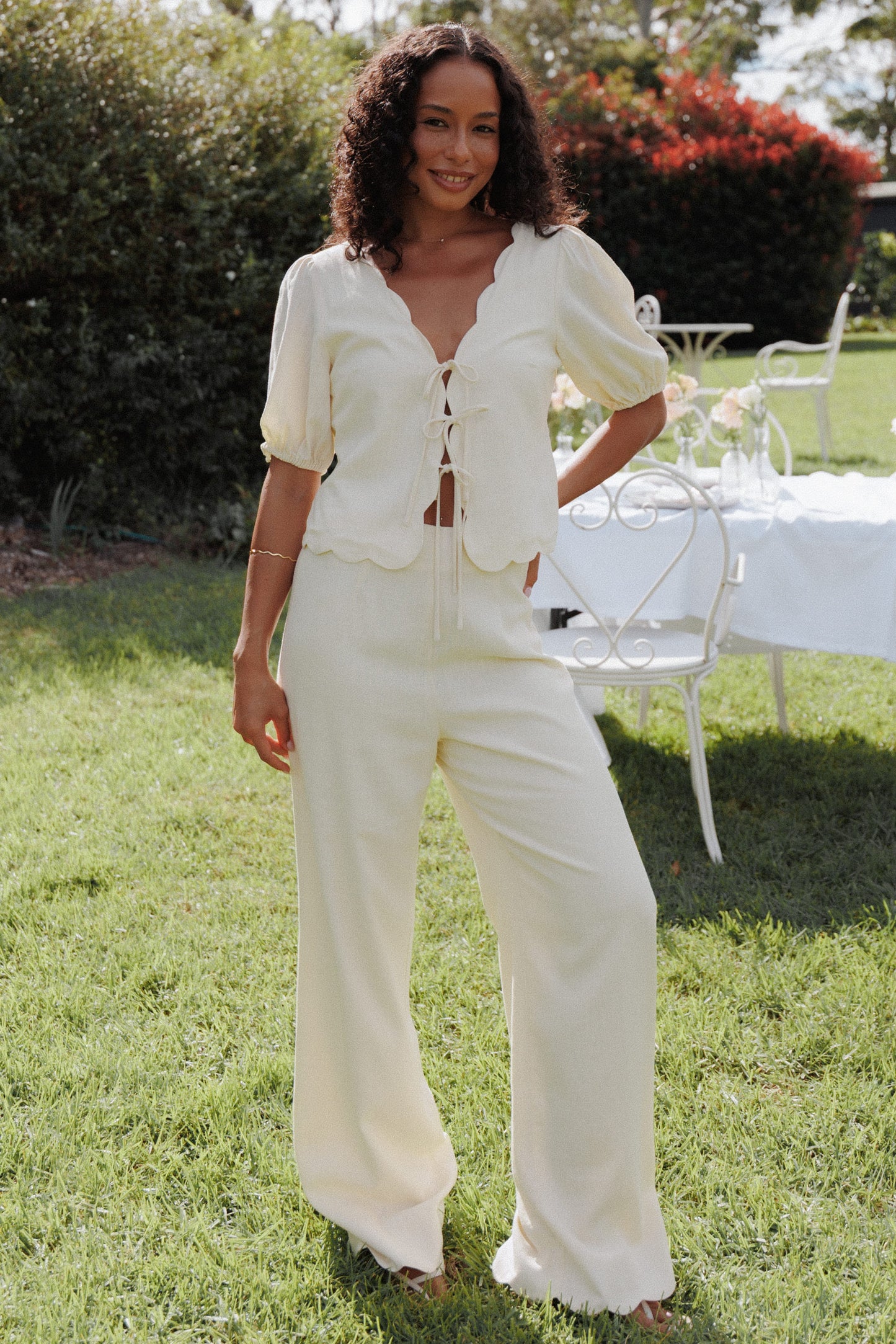 Jensen Scallop Hem Pant - Butter Yellow