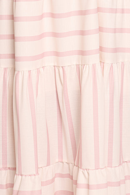 Evelin Midi Dress - Pink Stripe