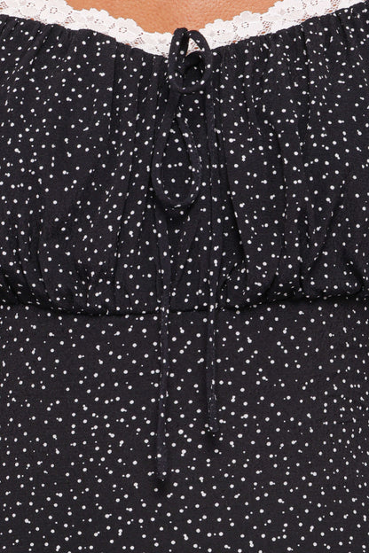 Francine Lace Midi Dress - Black Polka Dot