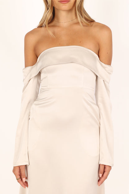 Gigi Off Shoulder Maxi Dress - Cream