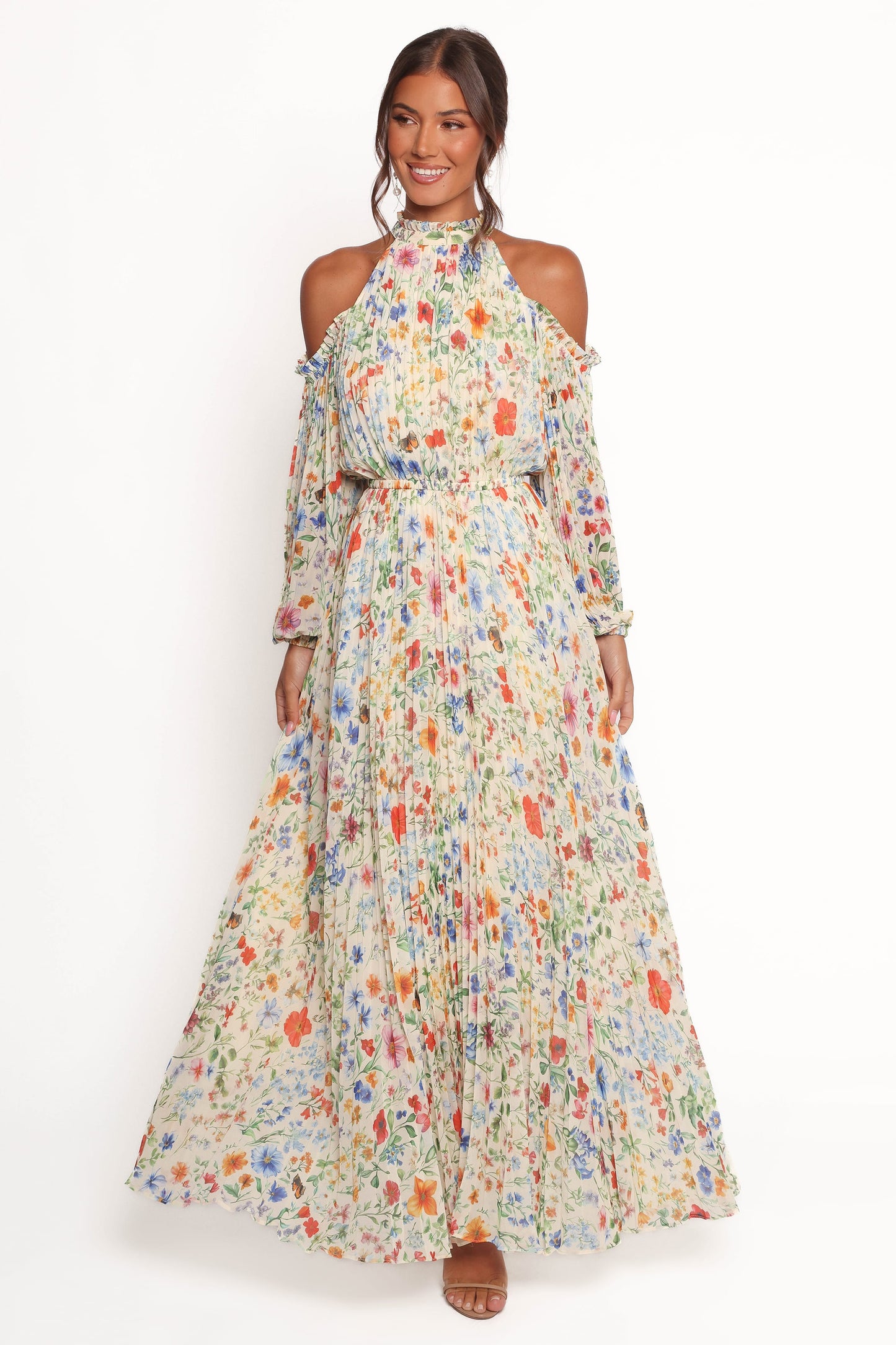 Hilary Pleated Maxi Dress - Garden Floral