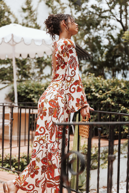 Inala Maxi Dress - Brown Floral