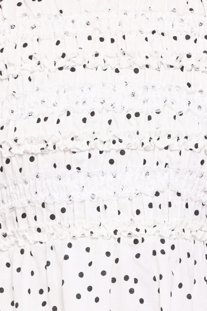 Jaclyn Mini Dress - White Polka Dot