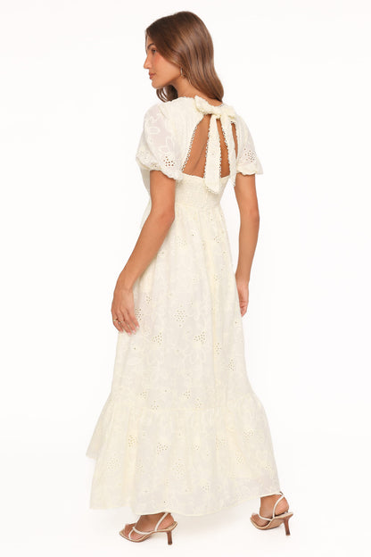 Janice Maxi Dress - Butter Yellow Broderie