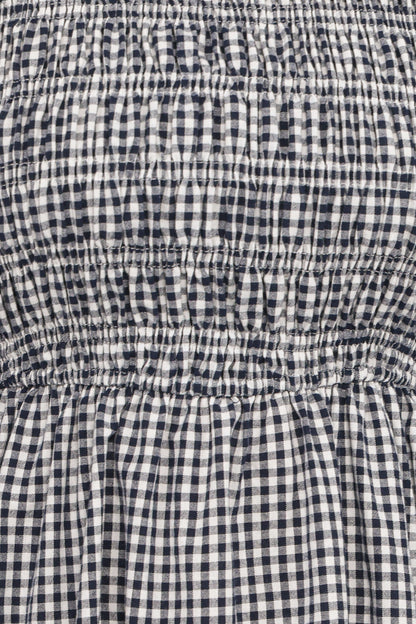 Jessen Long Sleeve Mini Dress - Navy Gingham