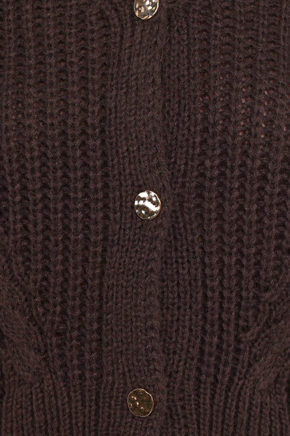 Henderson Thick Knit Cardigan - Brown