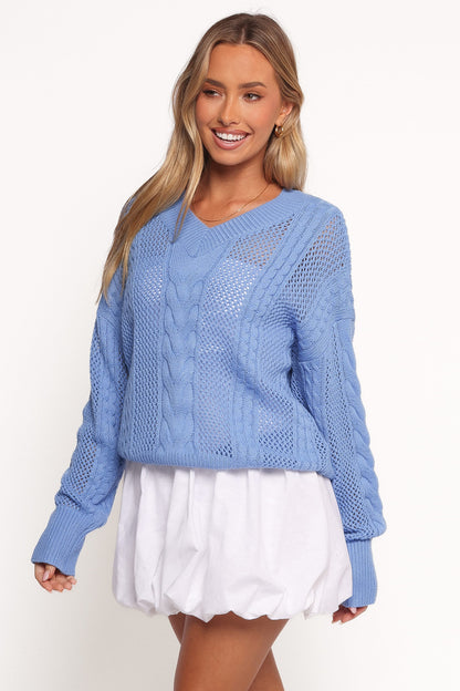 Janie Knit Sweater - Blue
