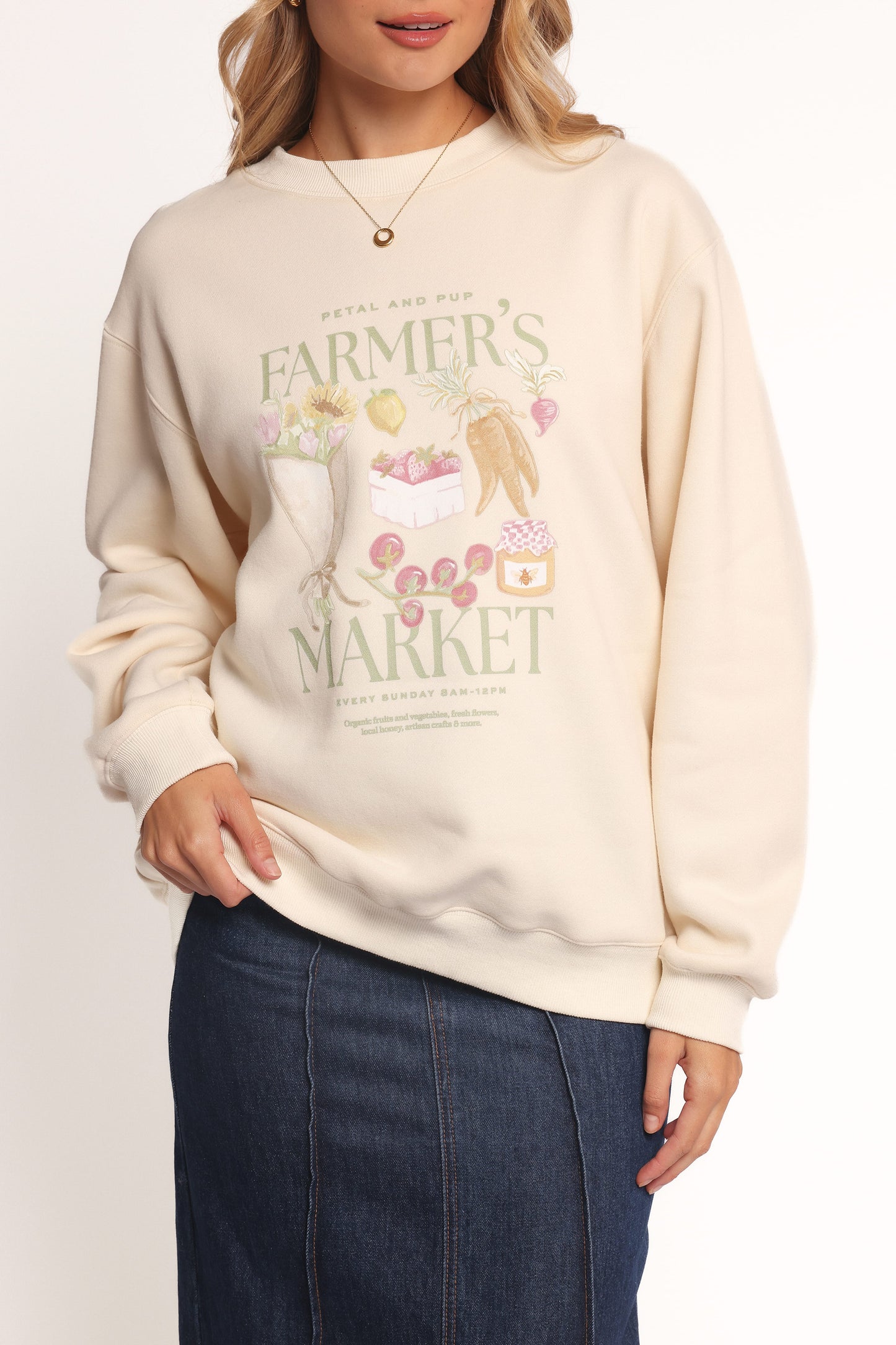 Farmers Market Sweatshirt - Cream