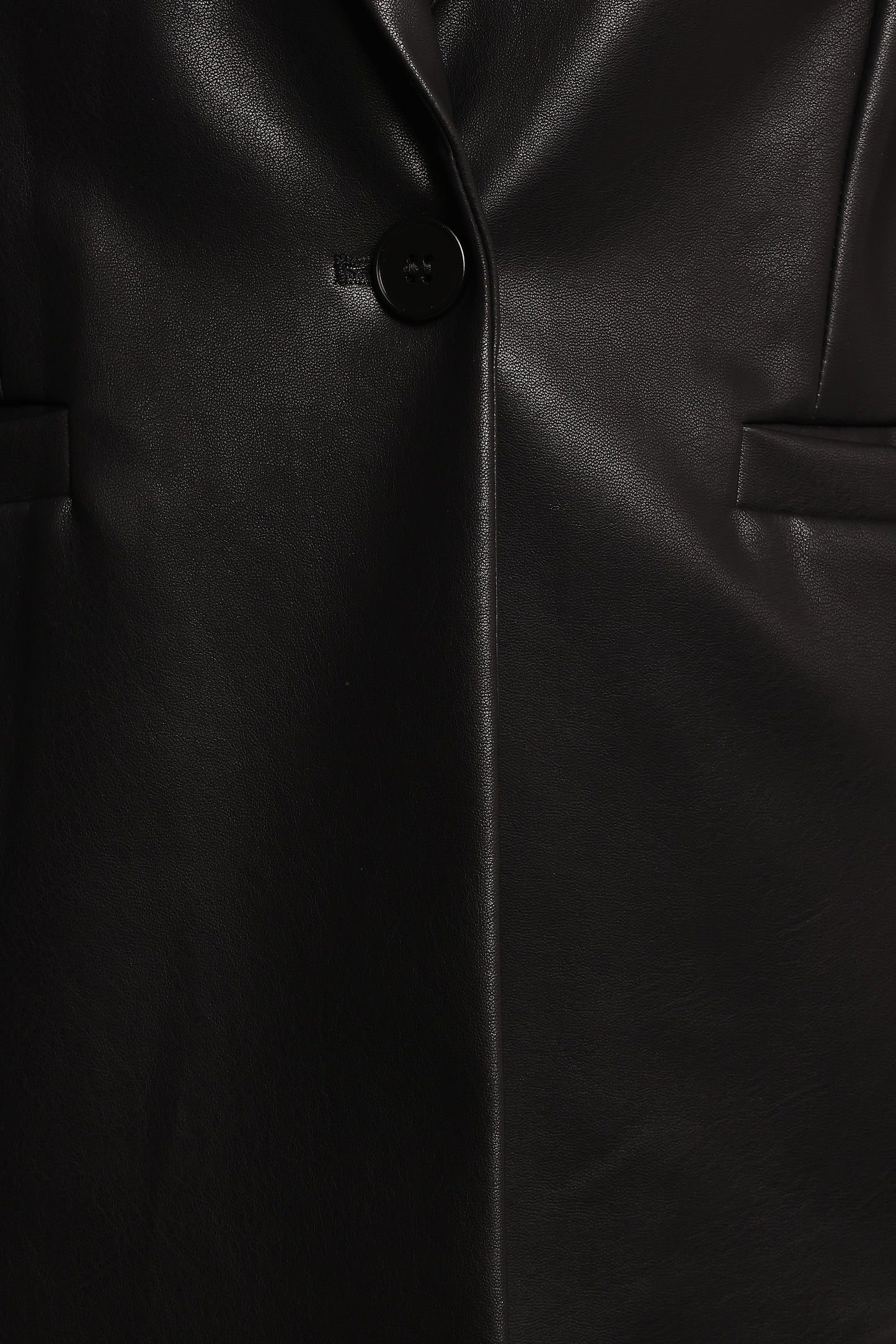 Jamie Faux Leather Blazer - Black