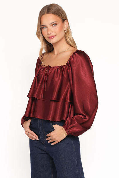 Janina Blouse - Wine