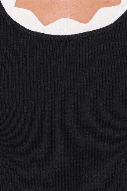 Johnson Scalloped Trim Tank - Black White