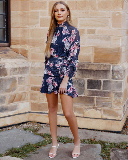 Piper Dress - Navy Floral