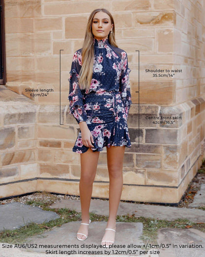 Piper Dress - Navy Floral