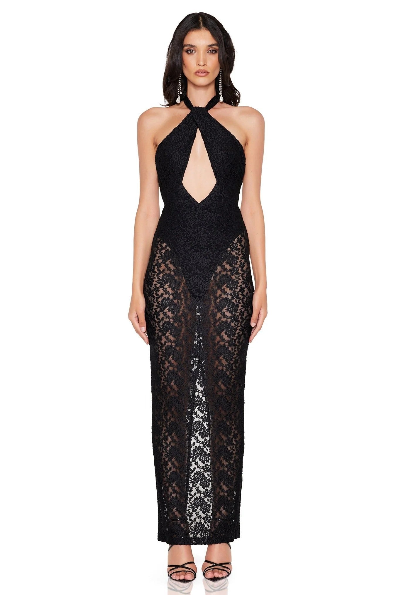 Nookie Roxana Halter Gown - Unlined Black