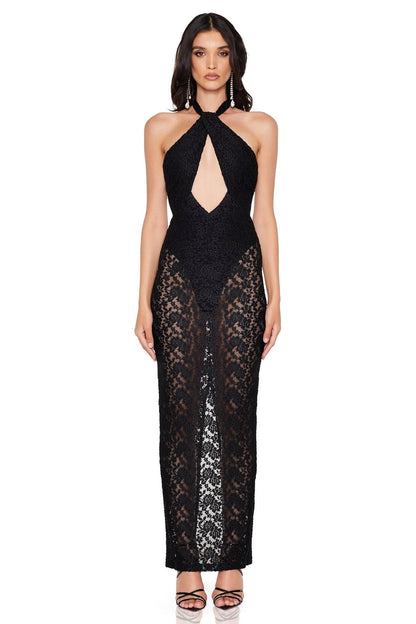 Nookie Roxana Halter Gown - Unlined Black