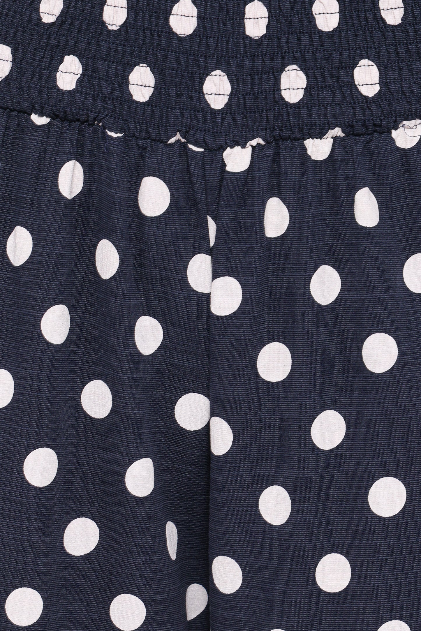 Jillian Smocked Pant Set - Navy Polka Dot