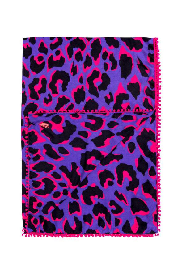 Scamp & Dude x Sara Davies Purple with Pink Snow Leopard Charity Super Scarf
