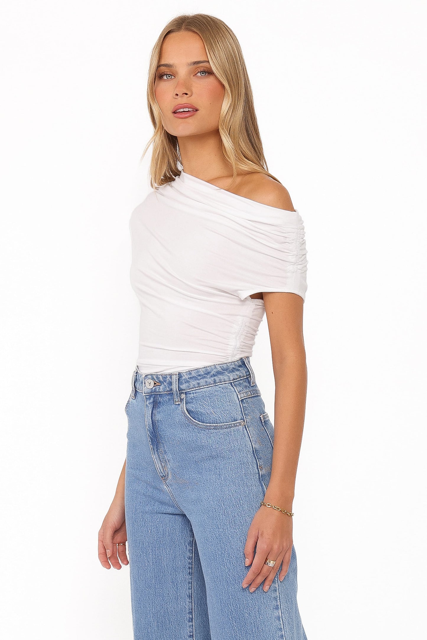 Jacki Asymmetric Top - White