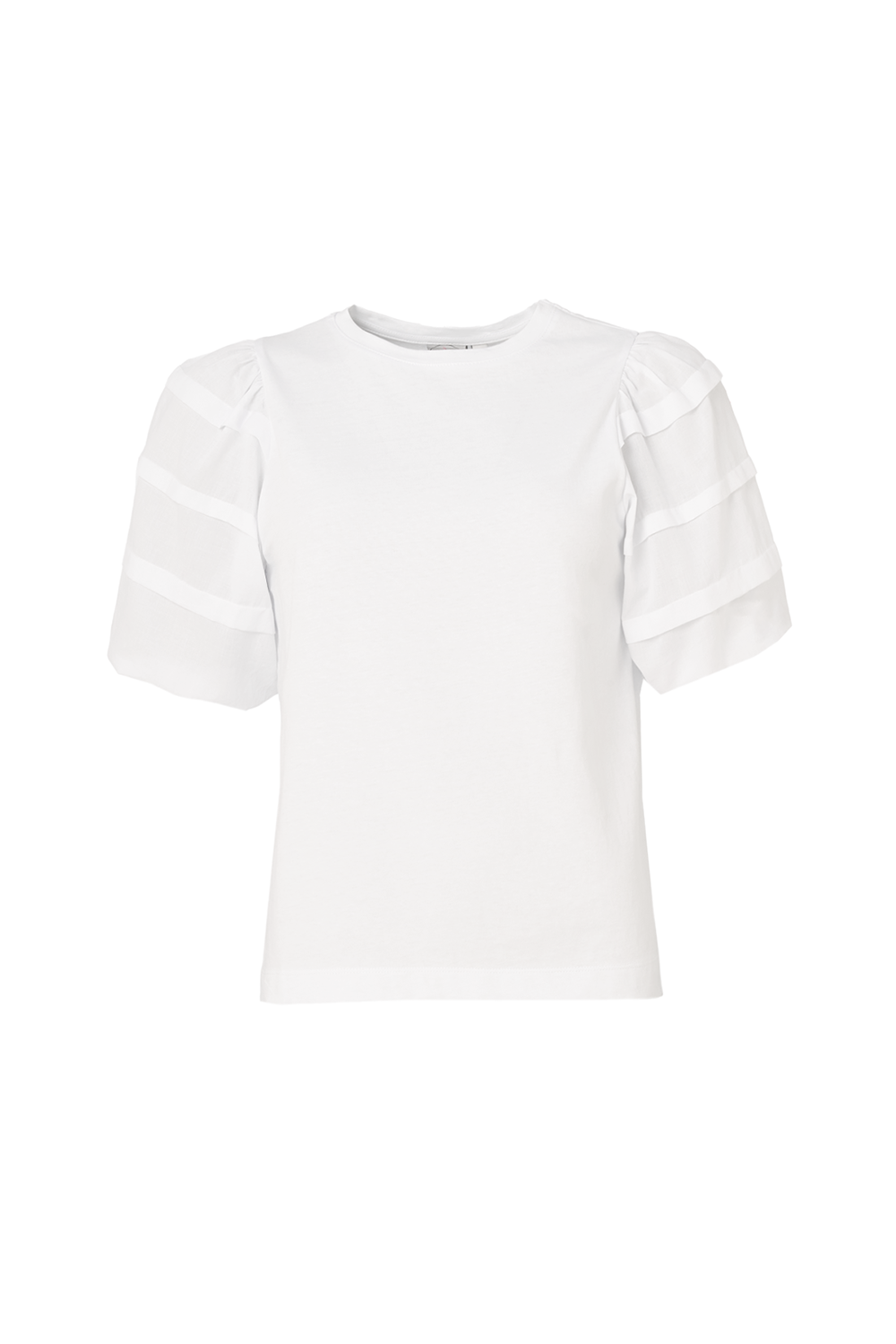 White Pintuck Sleeve T-Shirt